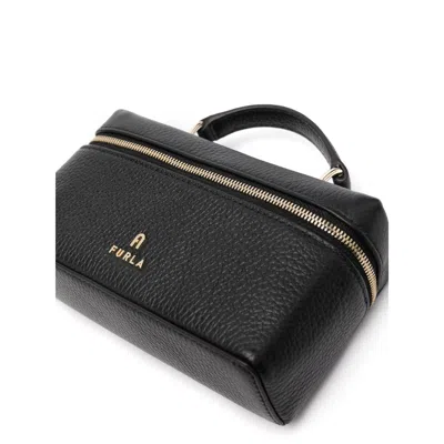 Furla Camelia Leather Mini Bag In Black