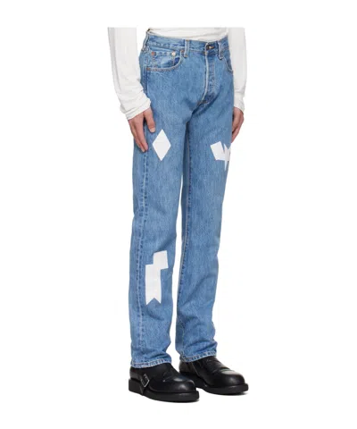 Stefan Cooke Belt Loop Jeans In Blue