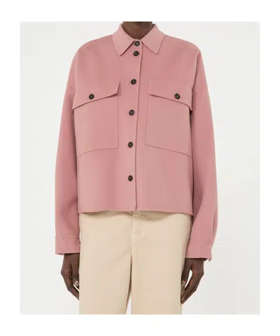 Weekend Max Mara Buttoned Flap-pocket Jacket In Pink