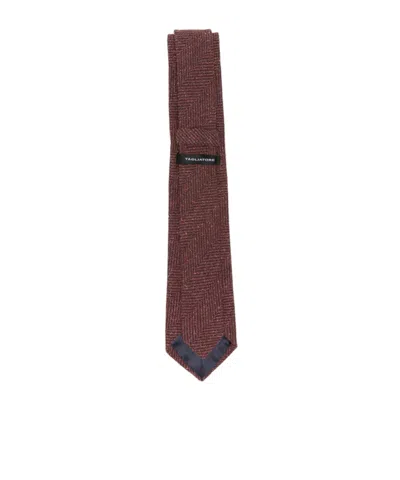 Tagliatore Herringbone-pattern Tie In Brown