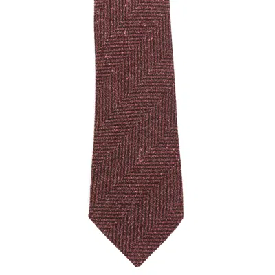 Tagliatore Herringbone-pattern Tie In Brown
