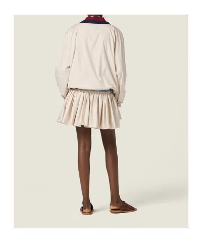 Miu Miu Technical Pongé Sweatshirt In White