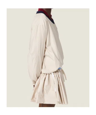 Miu Miu Technical Pongé Sweatshirt In White