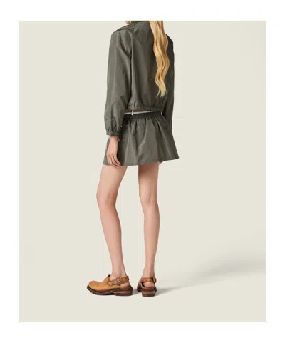 Miu Miu Technical Fabric Tailored Blouson Jacket In Multi