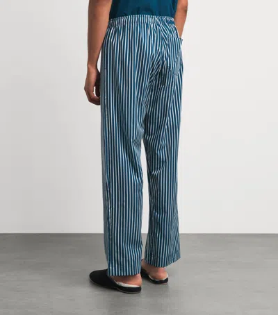 Derek Rose Mens Wellington Straight-leg Relaxed-fit Cotton Pyjama Trousers Blue