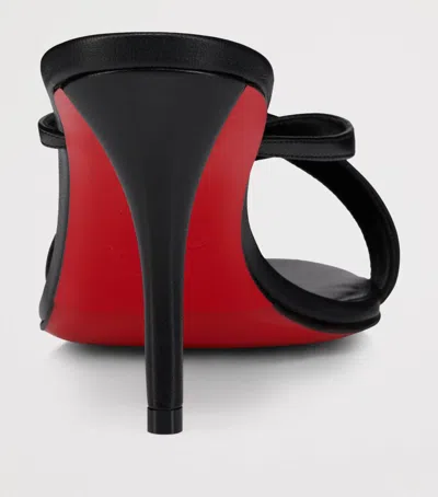 Christian Louboutin Mulazee Leather Mules Crossover Straps Stiletto Heel In Black