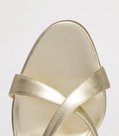 Christian Louboutin 80mm Mulazee Metallic Leather Sandals In Gold