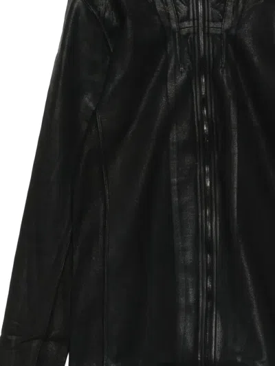 Julius Zip- Front Stand- Collar Jacket In Black