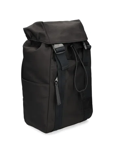 Calvin Klein Flap-top Drawstring Backpack In Black