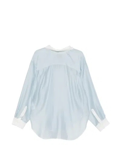 System Buttoned Striped Shirt In Blue