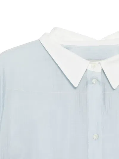 System Buttoned Striped Shirt In Blue