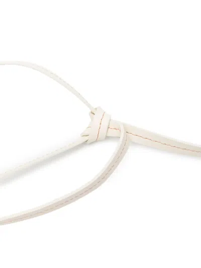 Panicale Bead-embellished Leather Belt In White