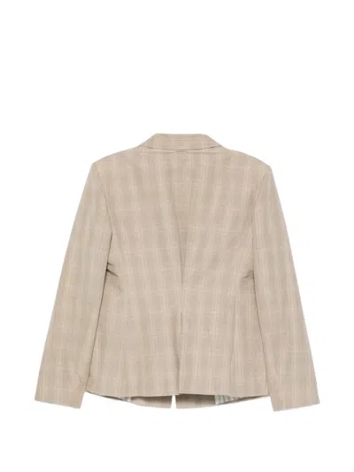 Iceberg Check-pattern Notch-lapel Jacket In Neutral