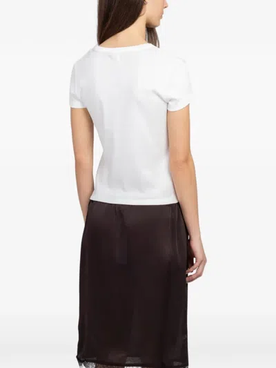St Agni Organic Cotton V Neck Tee In White