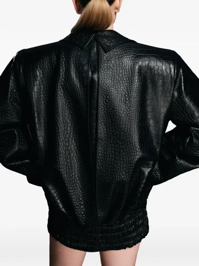 Almaz District Crocodile-effect Oversized Jacket In Multi