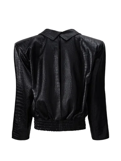 Almaz District Crocodile-effect Oversized Jacket In Multi