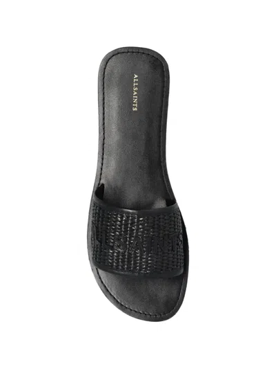 Allsaints Hoxton Single Strap Sliders In Black