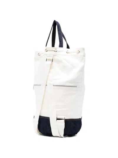 Mc2 Saint Barth Logo-embroidered Backpack In White