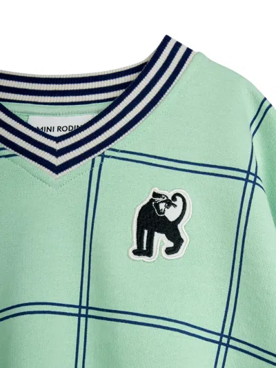Mini Rodini Check-print Panther-patch Sweater In Multi