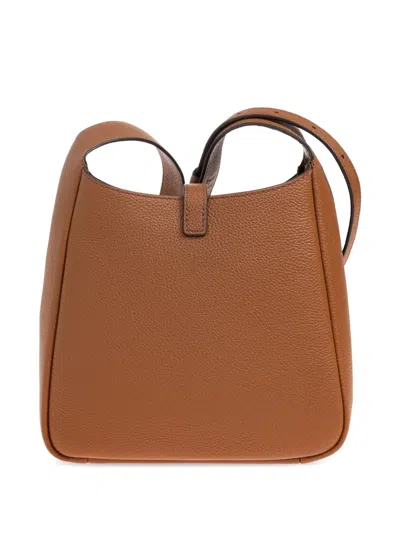 Tory Burch Perforated-logo Leather Cross Body Bag In Brown