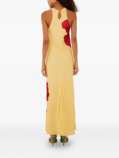 Farm Rio Poppy Flowers Maxi Dress Poppy Flowers Light Yellow In Neutral