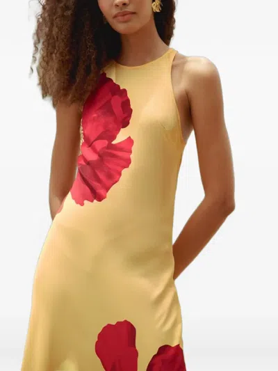Farm Rio Poppy Flowers Maxi Dress Poppy Flowers Light Yellow In Neutral