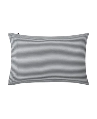 Tommy Hilfiger Essentials Solid Cotton Percale 2-pc. Pillowcase Set, Standard In Gray