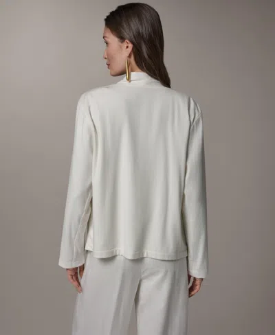 Donna Karan New York Drape Front Jacket In White