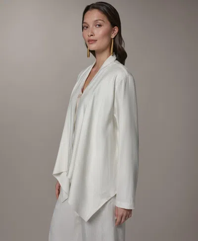 Donna Karan New York Drape Front Jacket In White
