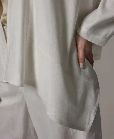 Donna Karan New York Drape Front Jacket In White