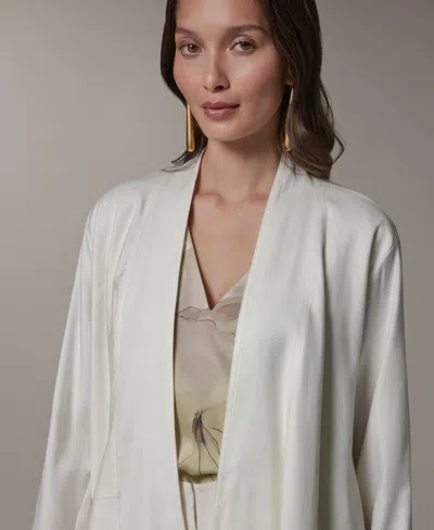 Donna Karan New York Drape Front Jacket In White
