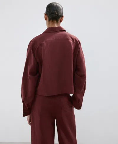 Mango Pocket Lyocell Overshirt In Brown