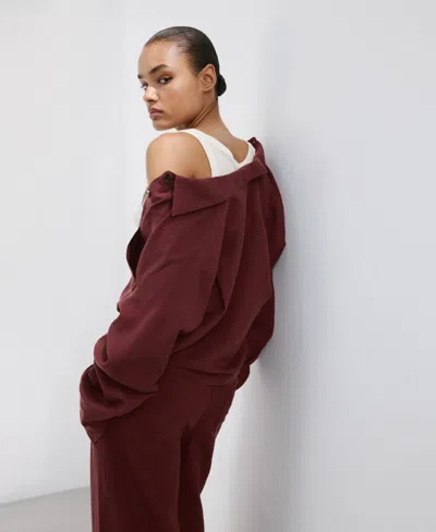 Mango Pocket Lyocell Overshirt In Brown