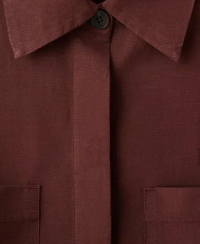 Mango Pocket Lyocell Overshirt In Brown