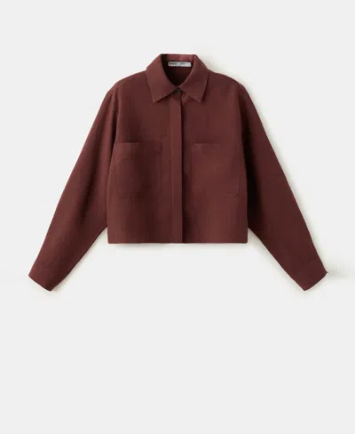 Mango Pocket Lyocell Overshirt In Brown