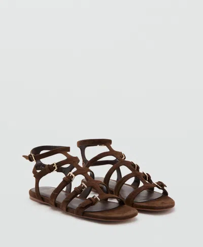 Mango Ankle Strap Sandal In Brown