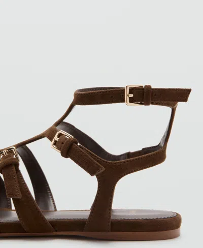 Mango Ankle Strap Sandal In Brown