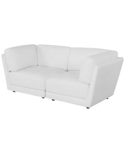 Macy's Versa 2-pc. Leather Sofa In White