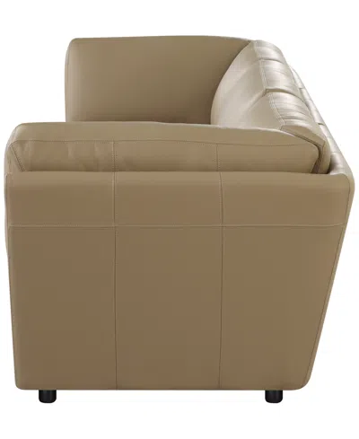 Macy's Versa 3-pc. Leather Sofa In Brown
