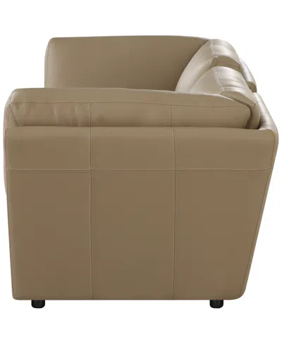 Macy's Versa 3-piece Leather Console Sofa In Brown