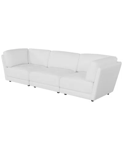 Macy's Versa 3-pc. Leather Sofa In White