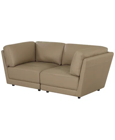Macy's Versa 2-pc. Leather Sofa In Brown