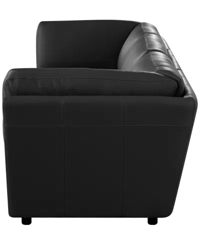 Macy's Versa 3-pc. Leather Sofa In Black