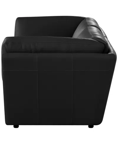 Macy's Versa 2-pc. Leather Sofa In Black