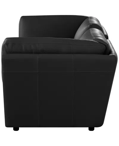 Macy's Versa 3-piece Leather Console Sofa In Black