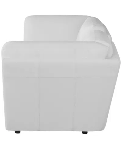 Macy's Versa 3-piece Leather Console Sofa In White