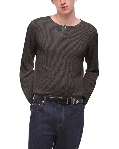 Helmut Lang Textured Henley In Black