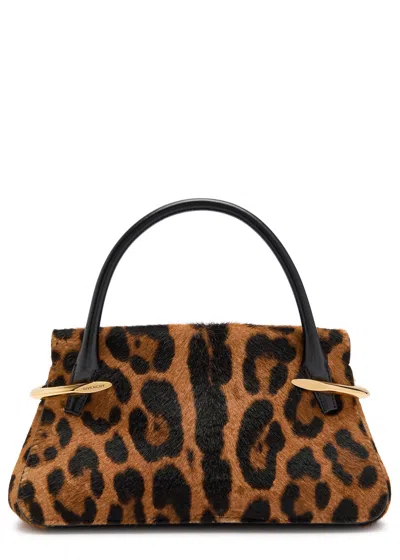 Givenchy Pinch Mini Embellished Leopard-print Calf-hair Shoulder Bag In Multi