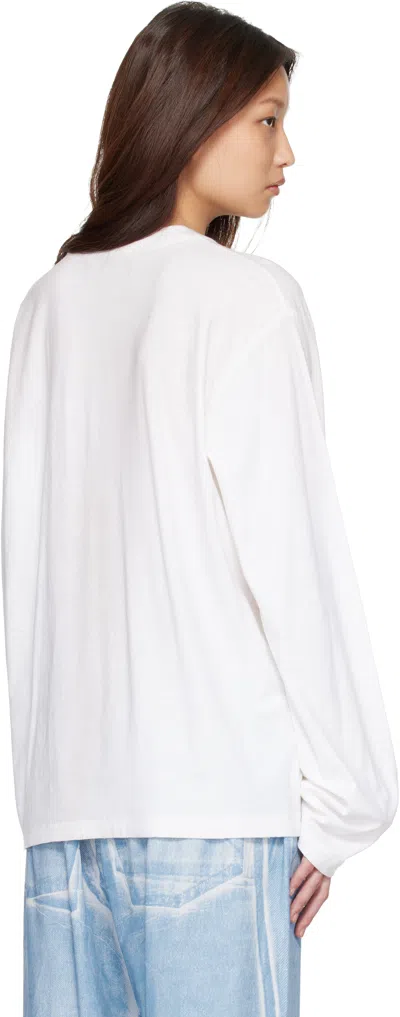 Acne Studios Womens Dusty White Edden 1996 Logo Cotton-blend T-shirt In White