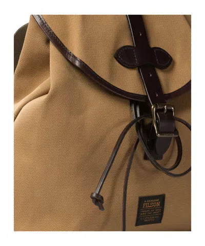 Filson Twill Drawstringed Backpack In Brown